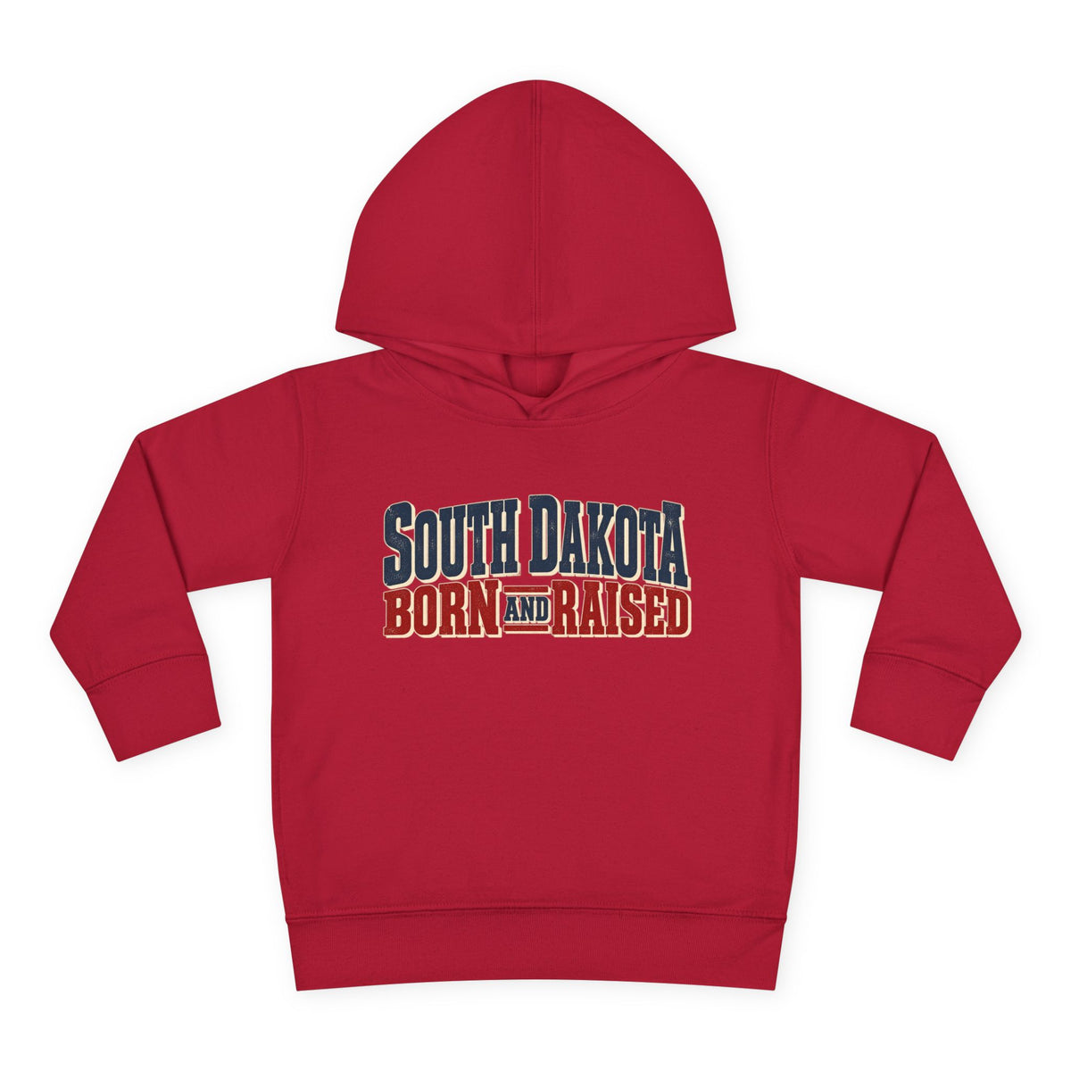 South Dakota Born and Raised Vintage Americana Unisex Toddler Pullover Fleece Hoodie