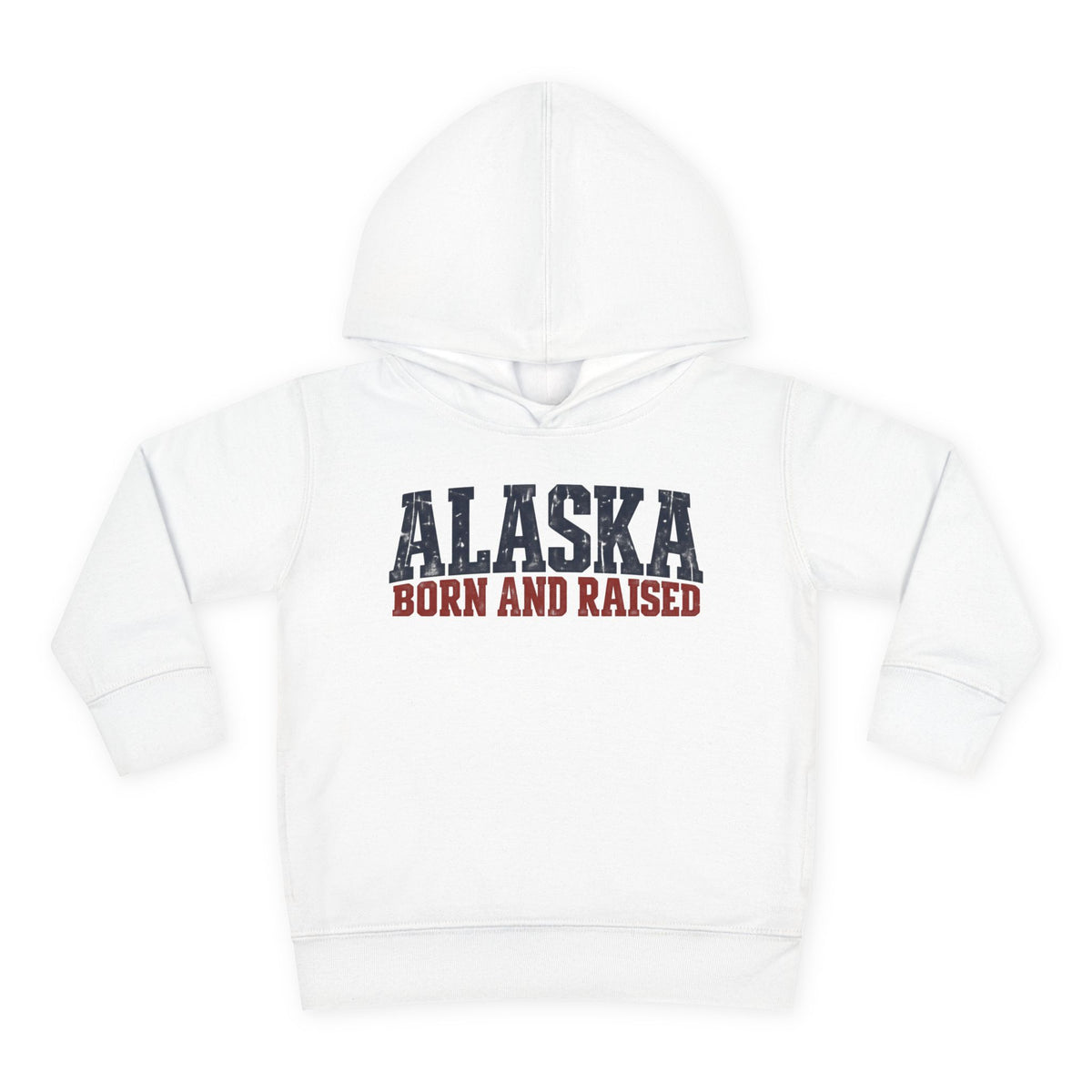 Alaska Born and Raised Bold Northern Workwear Unisex Toddler Pullover Fleece Hoodie