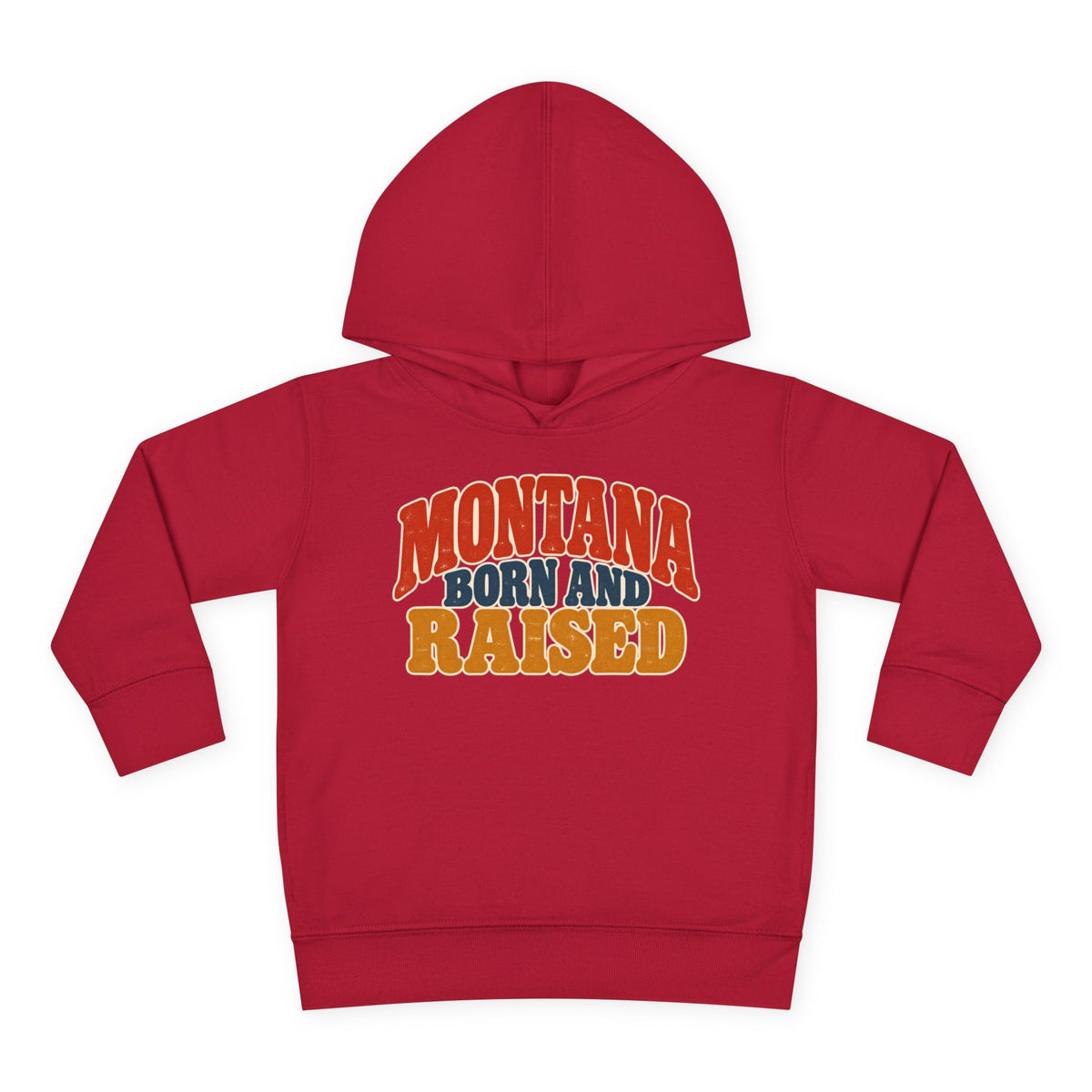 Montana Born and Raised Retro 1970s Unisex Toddler Pullover Fleece Hoodie