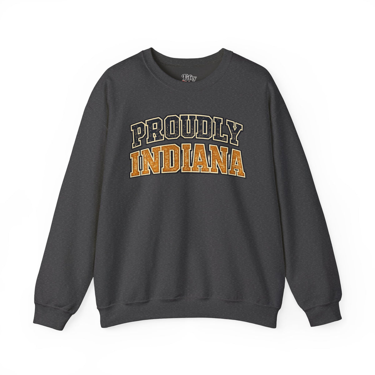 Proudly Indiana Unisex Crewneck Sweatshirt State Name Graphic