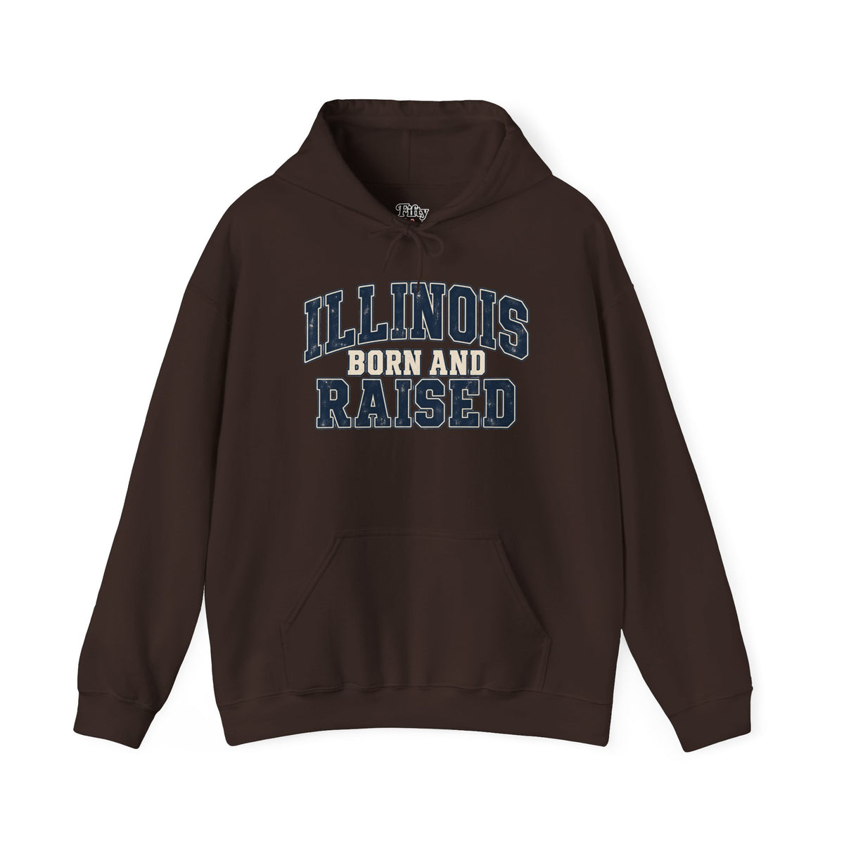 Illinois Born and Raised Unisex Hoodie State Name Graphic