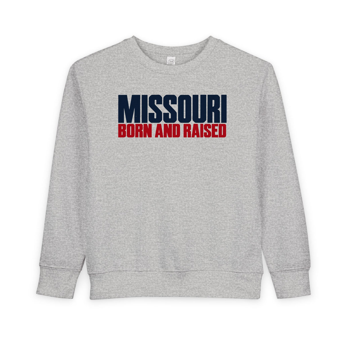 Missouri Born and Raised Modern Streetwear Unisex Toddler Sweatshirt Graphic