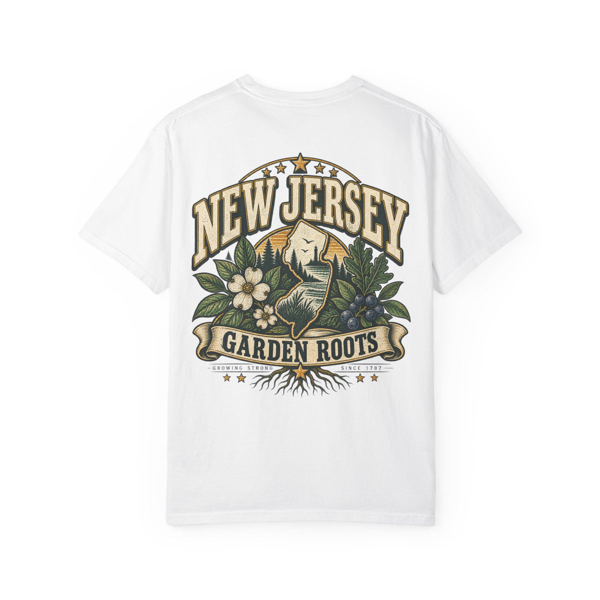 New Jersey Garden Roots Unisex Comfort Color 1717 Streetwear Graphic Tee