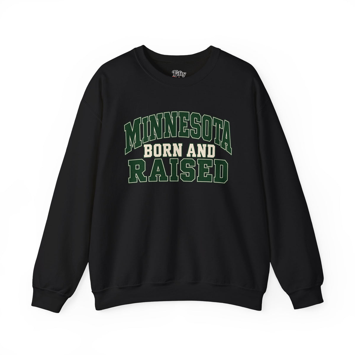 Minnesota Born and Raised Unisex Crewneck Sweatshirt State Name Graphic