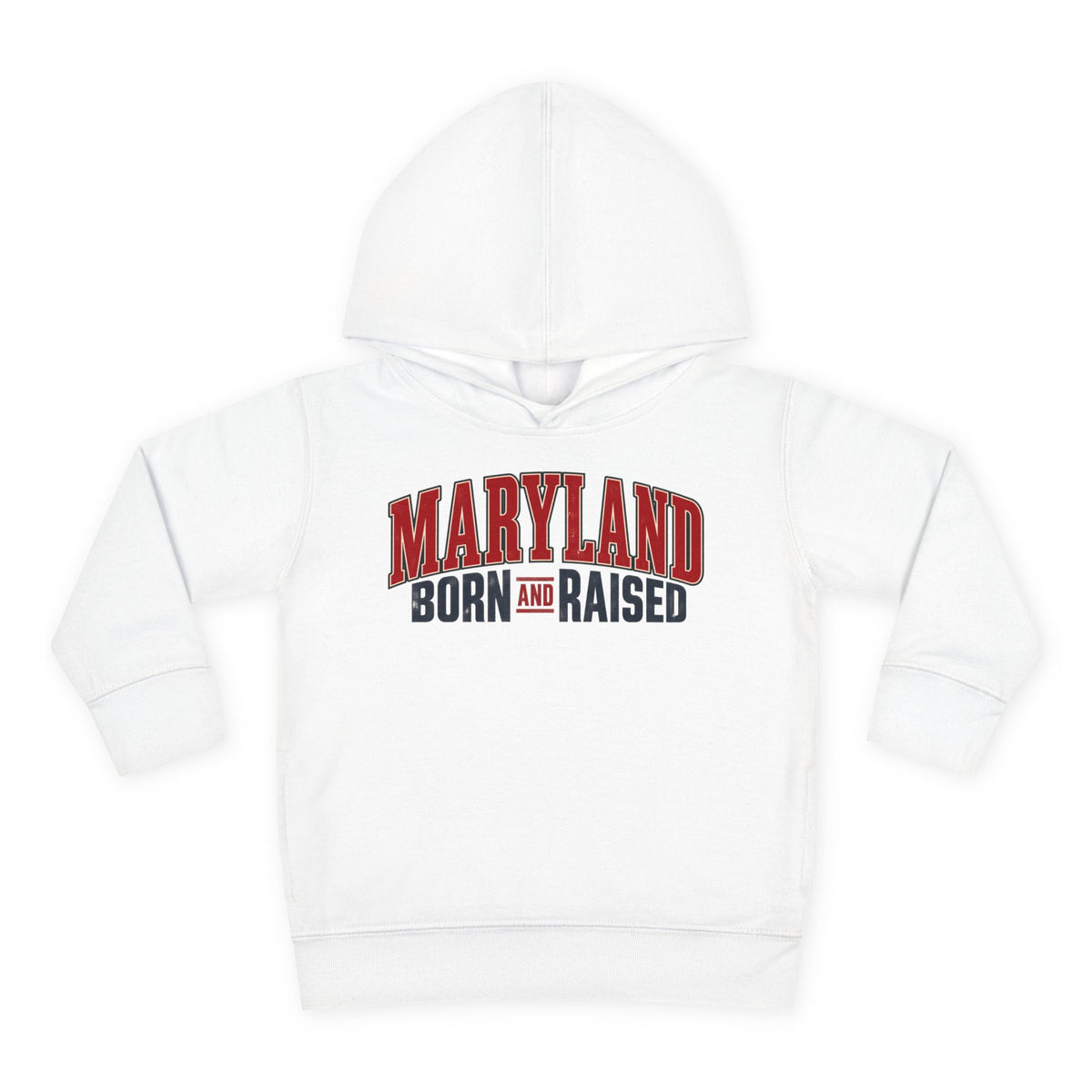 Maryland Born and Raised Timeless Heritage Unisex Toddler Pullover Fleece Hoodie
