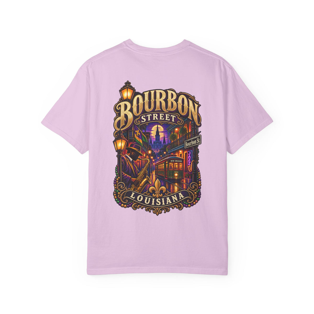 Louisiana Bourbon Street Nights Unisex Comfort Color 1717 Streetwear Graphic Tee