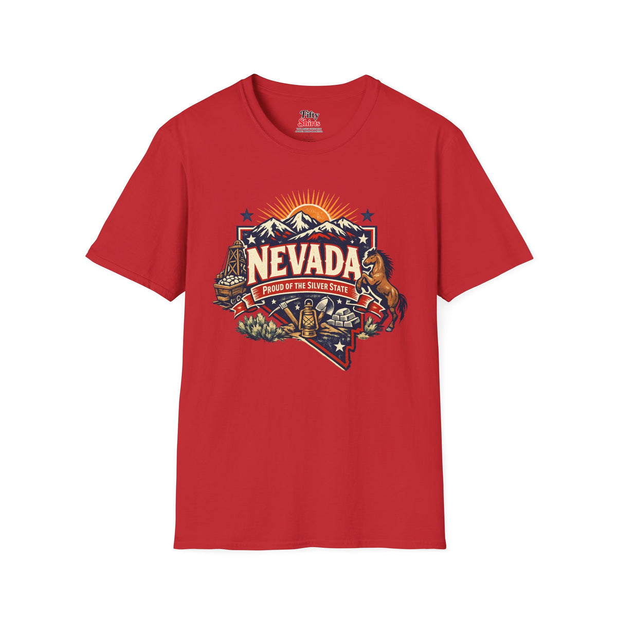 Nevada State Pride Unisex Softstyle T Shirt State Pride Graphic Tee Collections FS03
