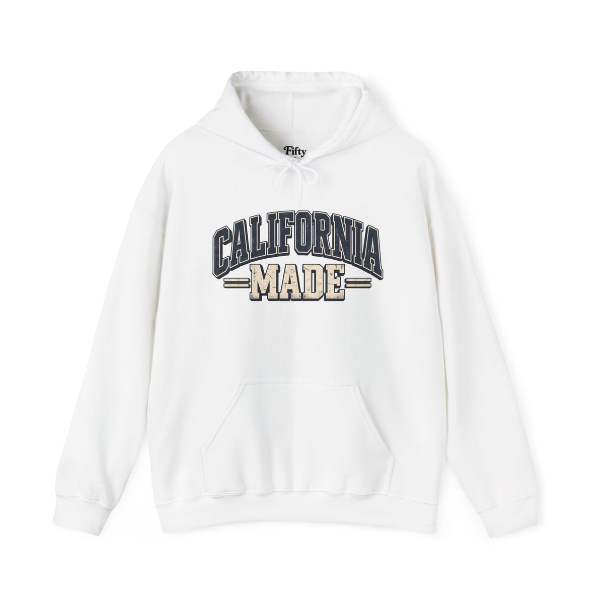 Distressed California Made Collegiate Logo Unisex Hoodie State Name Graphic