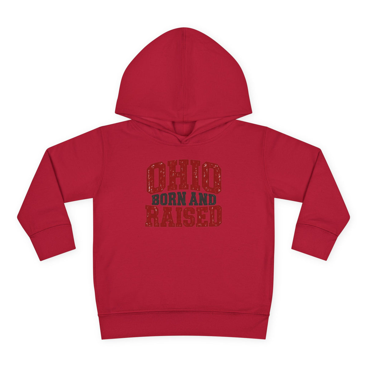Ohio Born and Raised Midwest Heritage Unisex Toddler Pullover Fleece Hoodie