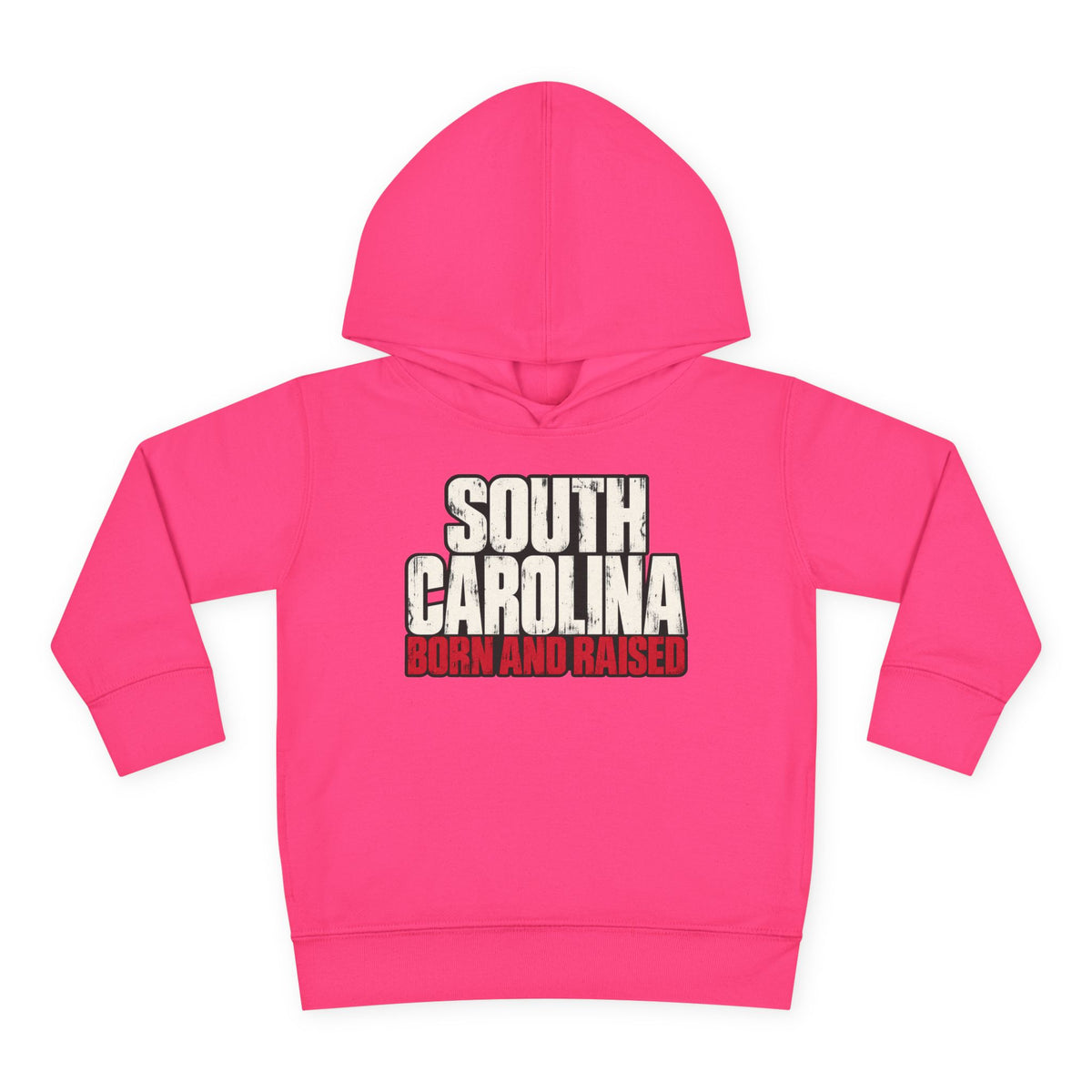 South Carolina Born and Raised Southern Streetwear Unisex Toddler Pullover Fleece Hoodie