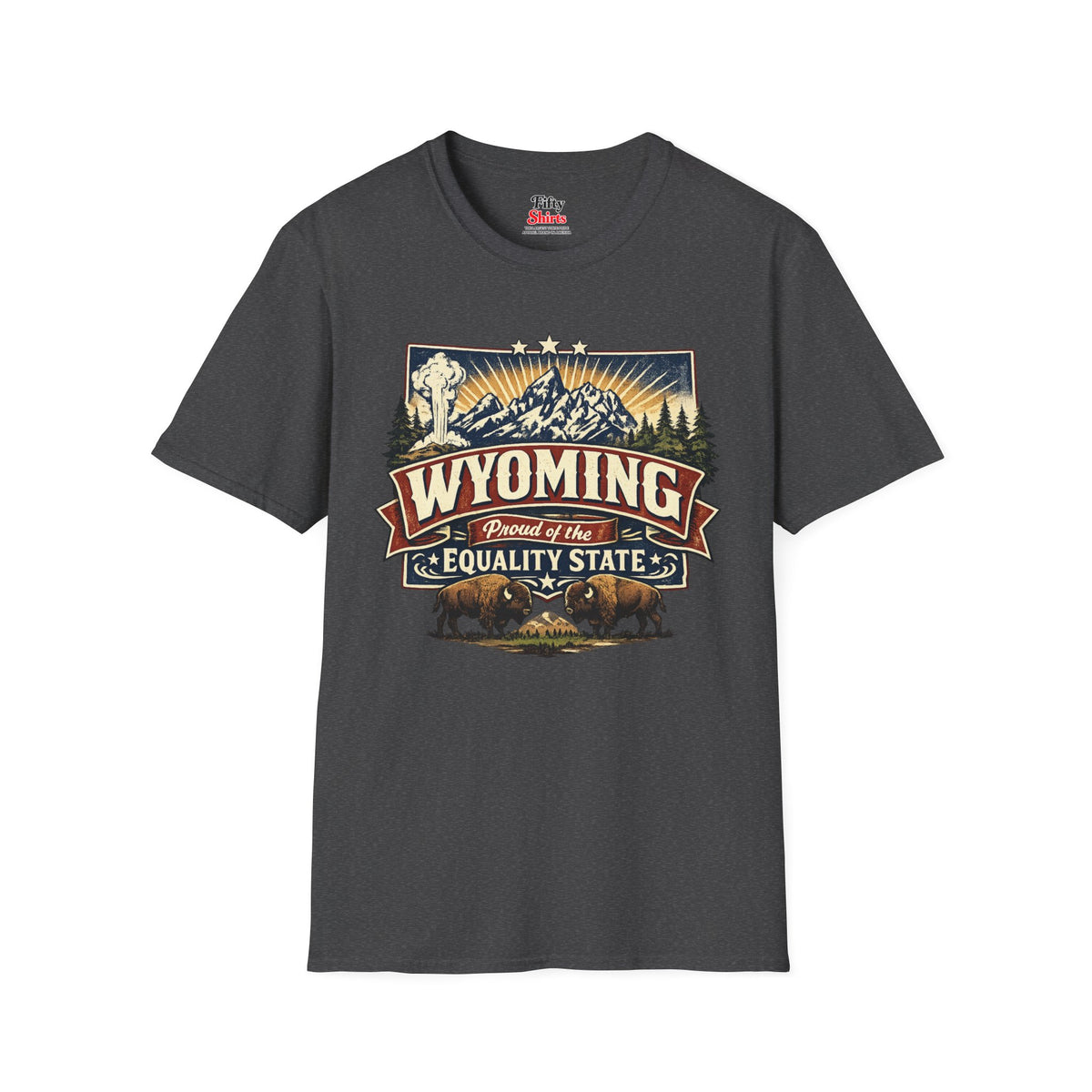 Wyoming State Pride Unisex Softstyle T Shirt State Pride Graphic Tee Collections FS03