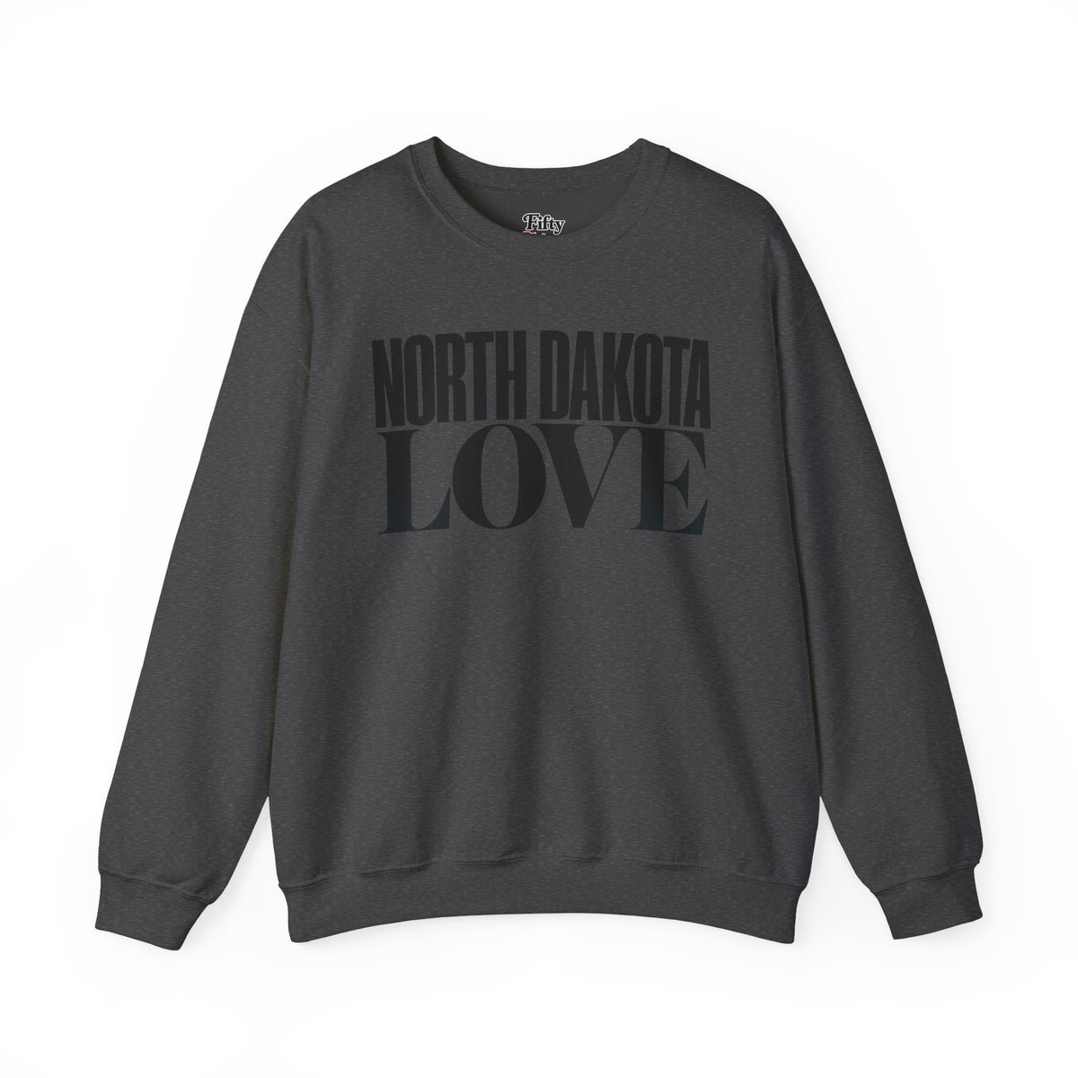 North Dakota Love Unisex Crewneck Sweatshirt State Name Graphic