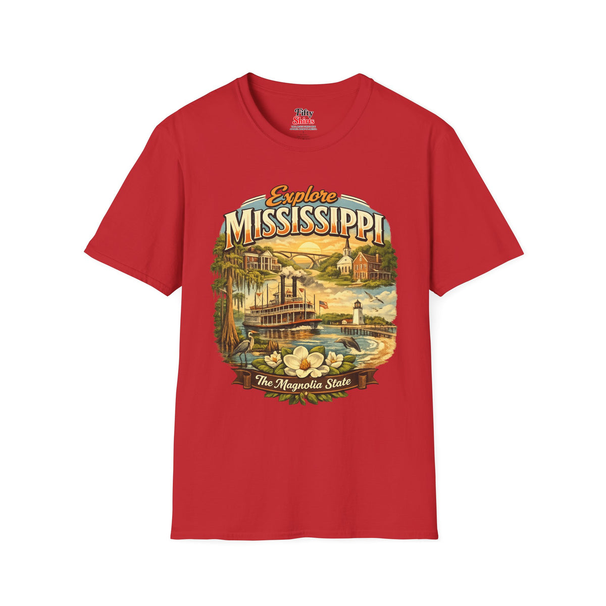 Explore Mississippi Unisex Softstyle T Shirt State Pride Graphic Tee Collections FS03