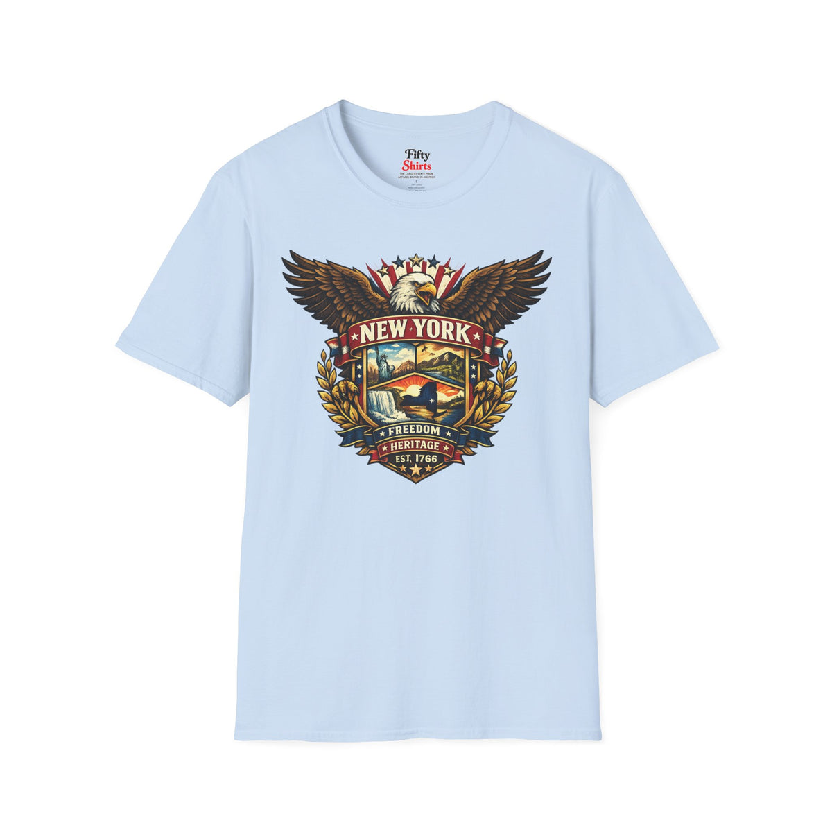 New York American Eagle Unisex Softstyle T Shirt State Pride Graphic Tee Collections FS03