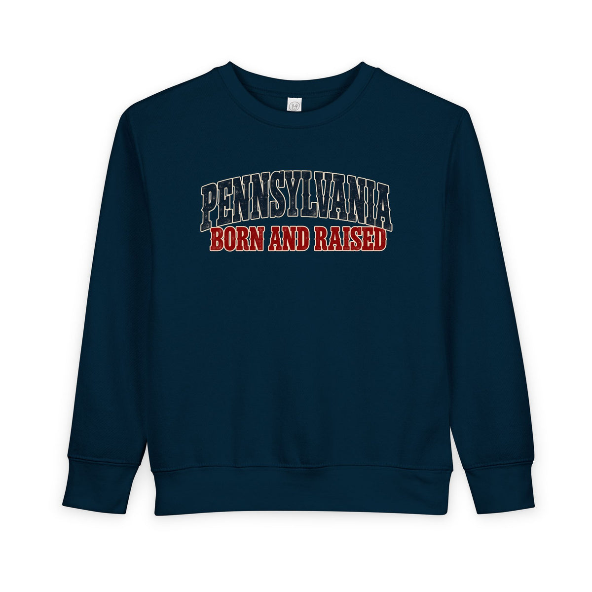 Pennsylvania Born and Raised Rust Belt Americana Unisex Toddler Sweatshirt