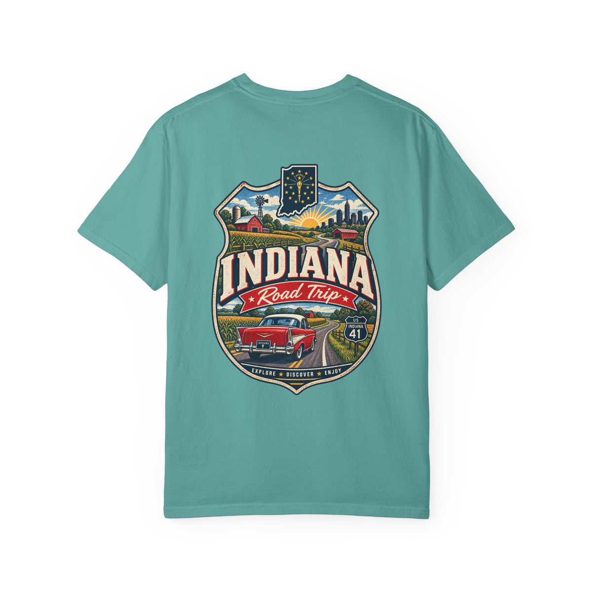 Indiana Road Trip Unisex Comfort Color 1717 Streetwear Graphic Tee