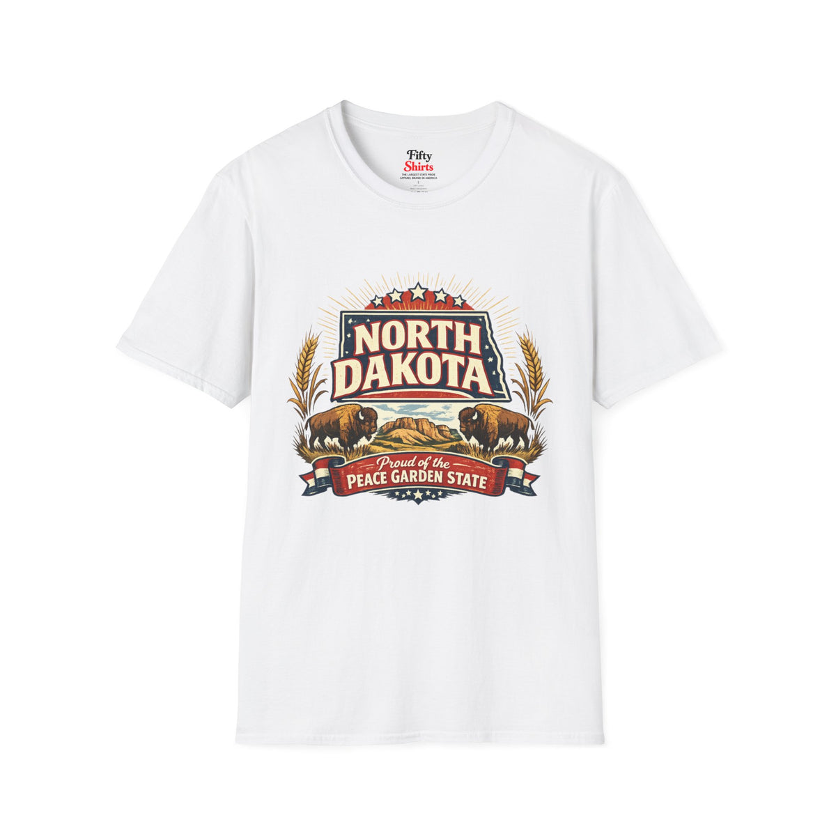 North Dakota State Pride Unisex Softstyle T Shirt State Pride Graphic Tee Collections FS03