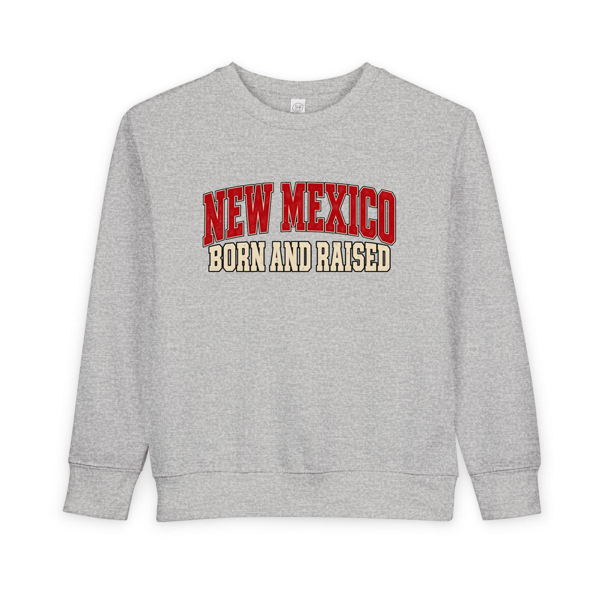 New Mexico Born and Raised Retro Collegiate Unisex Toddler Sweatshirt