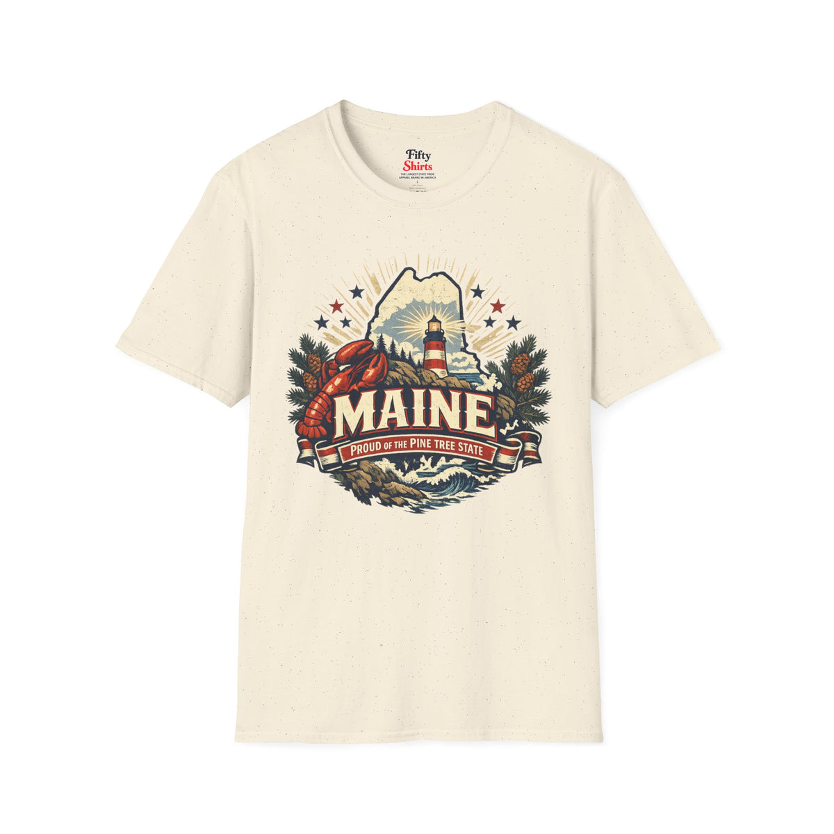 Maine State Pride Unisex Softstyle T Shirt State Pride Graphic Tee Collections FS03