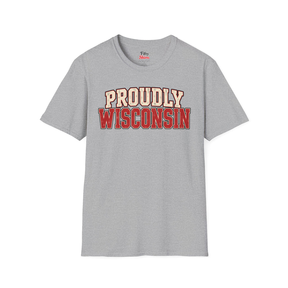 Proudly Wisconsin Unisex Softstyle T Shirt State Name Graphic Tee
