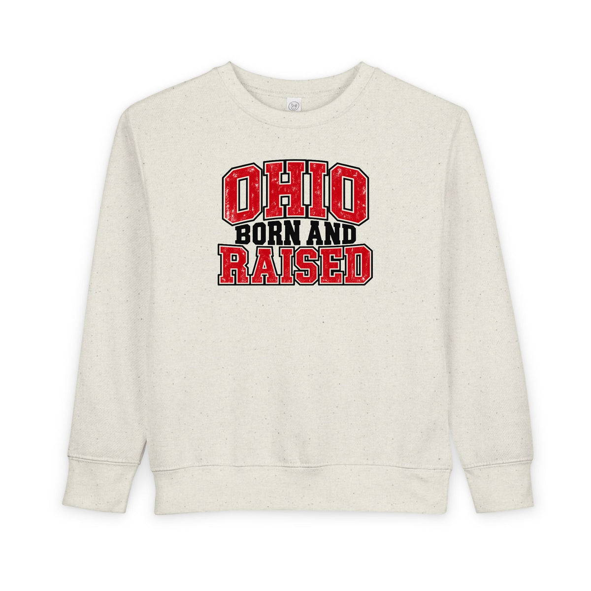 Ohio Born and Raised Vintage Collegiate Unisex Toddler Sweatshirt