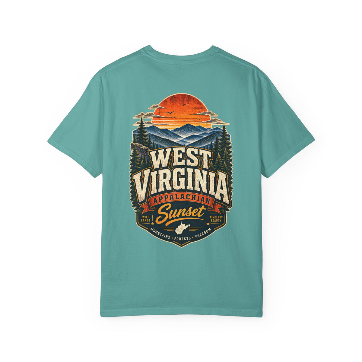 West Virginia Appalachian Sunset Unisex Comfort Color 1717 Streetwear Graphic Tee
