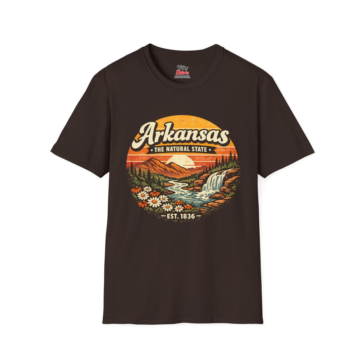 Arkansas Mountain Sunset Unisex Softstyle T Shirt State Pride Graphic Tee Collections FS03