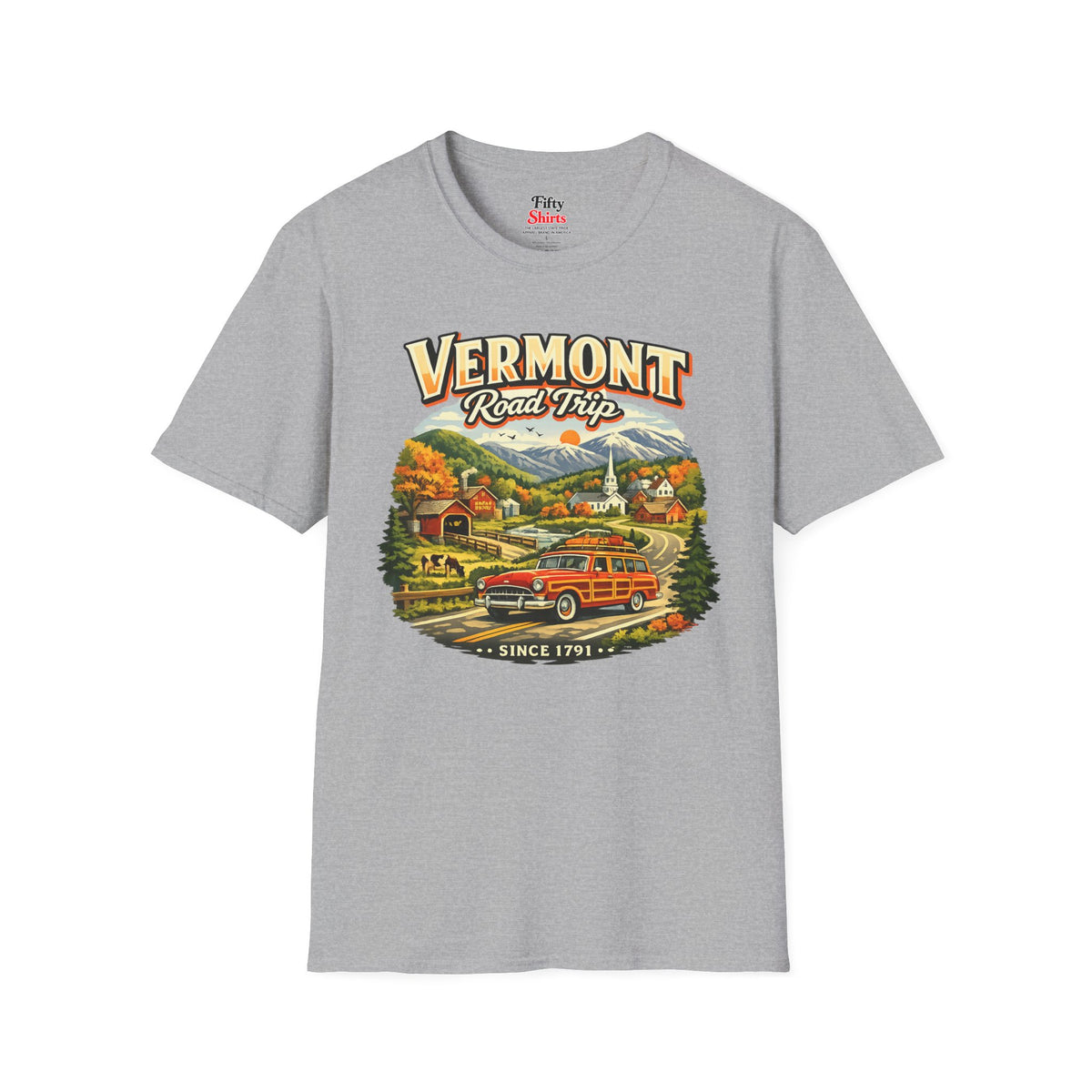 Vermont Road Trip Unisex Softstyle T Shirt State Pride Graphic Tee Collections FS03