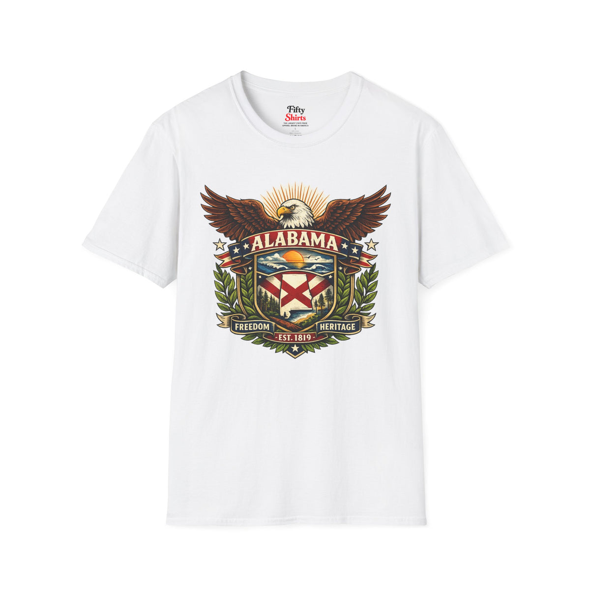 Alabama Americana Eagle Unisex Softstyle T Shirt State Pride Graphic Tee Collections FS03