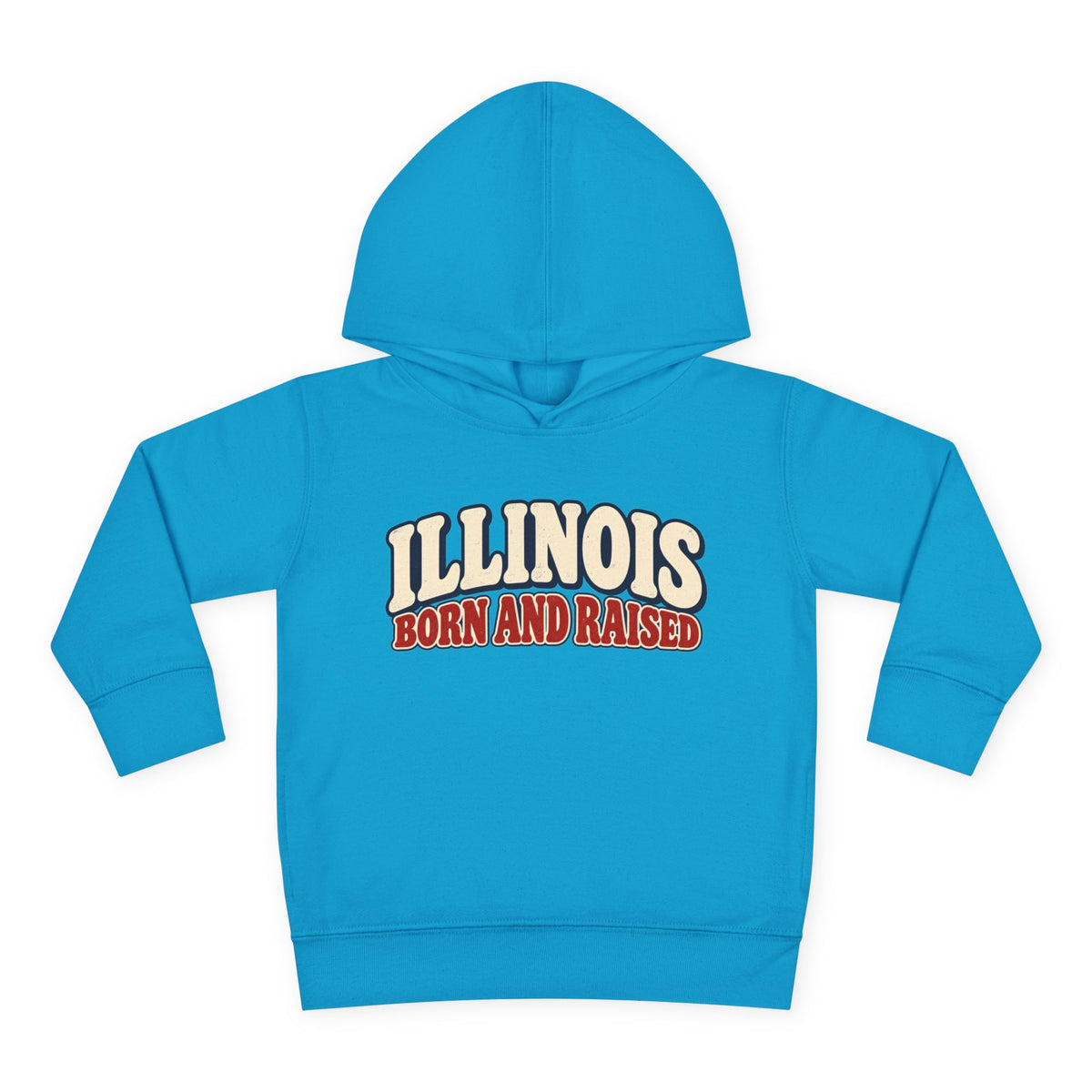 Illinois Born and Raised Retro 1970s Unisex Toddler Pullover Fleece Hoodie
