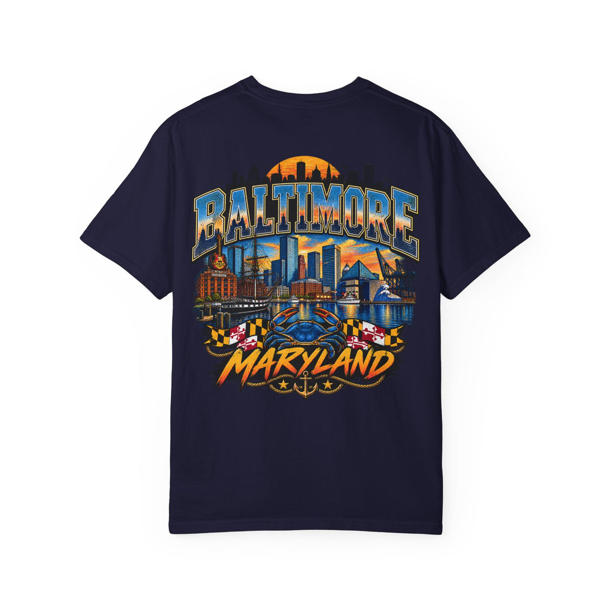 Baltimore Maryland Unisex Comfort Color 1717 Streetwear Graphic Tee