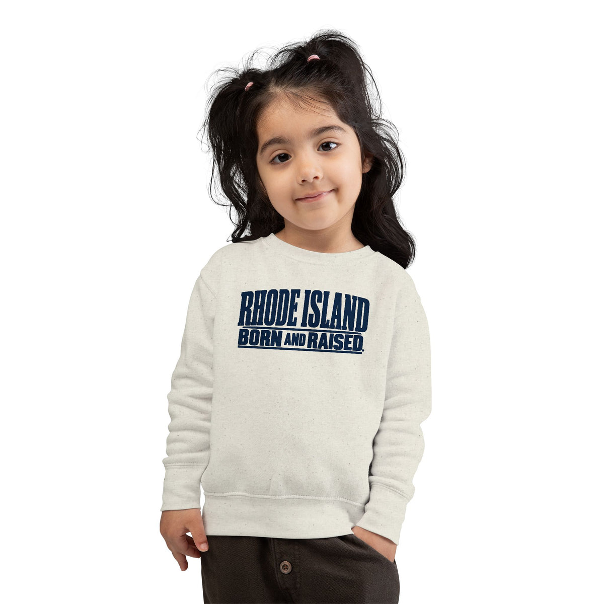 Rhode Island Born and Raised Minimal New England Heritage Unisex Toddler Sweatshirt