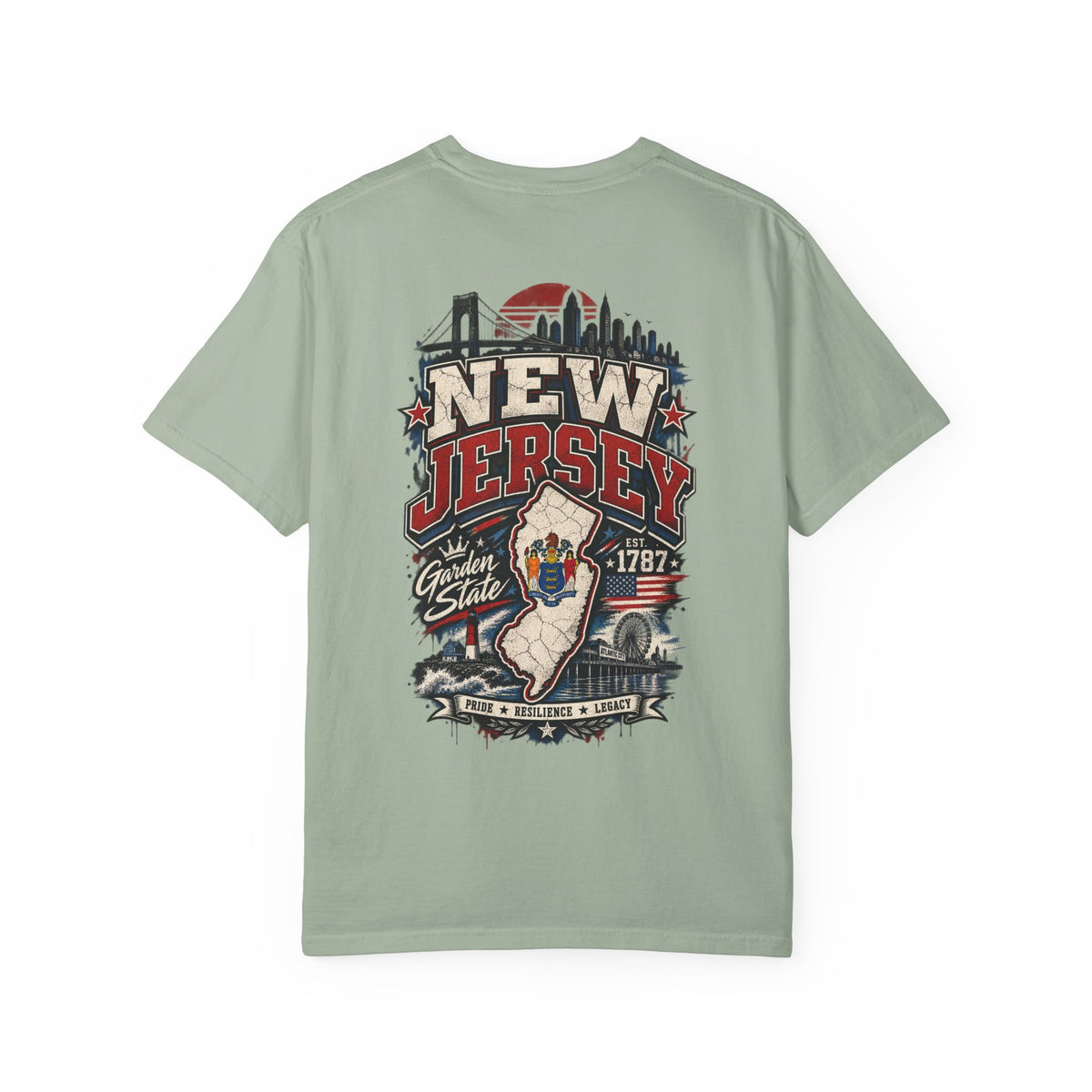 New Jersey Street Legacy Unisex Comfort Color 1717 Streetwear Graphic Tee