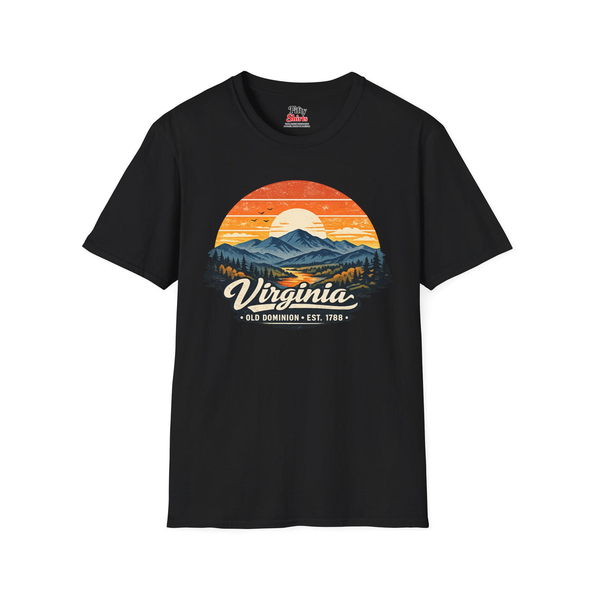 Virginia Mountain Sunset Unisex Softstyle T Shirt State Pride Graphic Tee Collections FS03