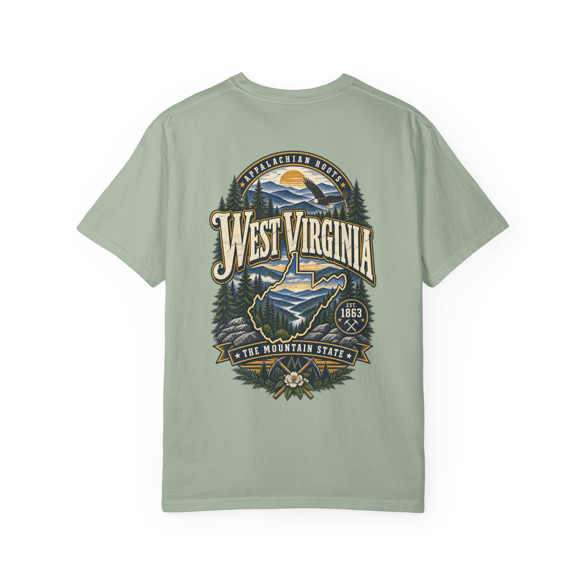 West Virginia Appalachian Roots Unisex Comfort Color 1717 Streetwear Graphic Tee