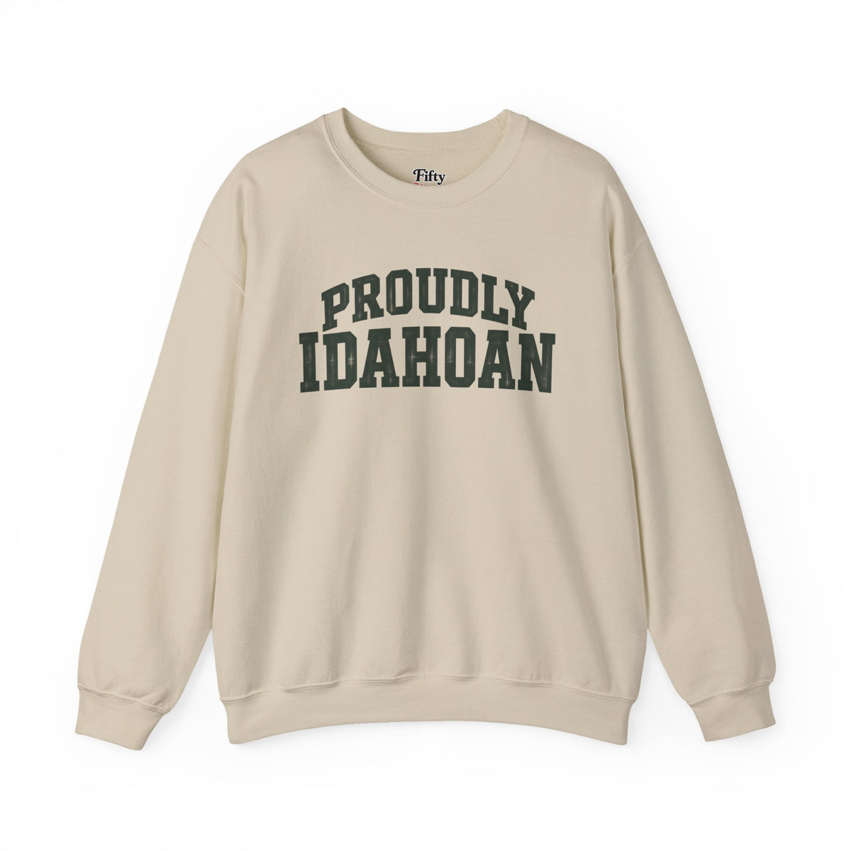 Proudly Idahoan Idaho Unisex Crewneck Sweatshirt State Name Graphic