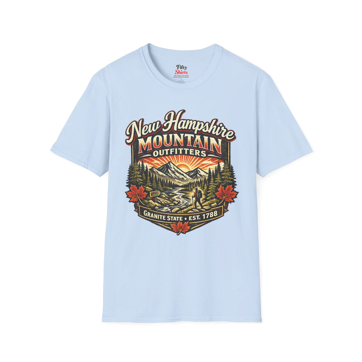 New Hampshire Mountain Outfitters Unisex Softstyle T Shirt State Pride Graphic Tee Collections FS03