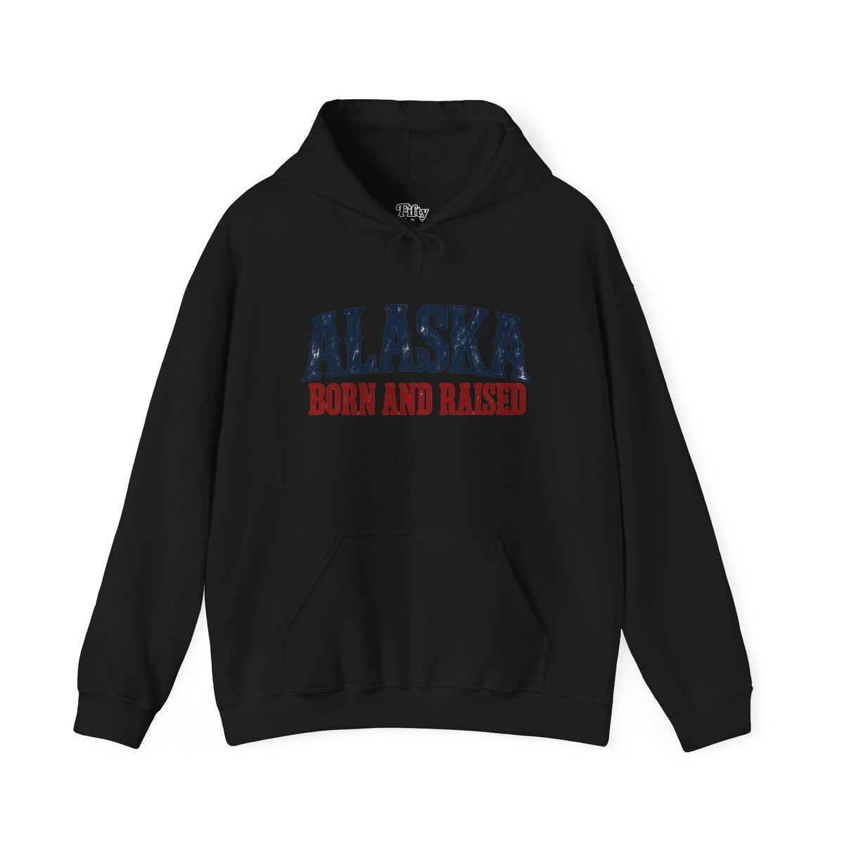 Alaska Born and Raised Rugged Americana Unisex Hoodie Graphic