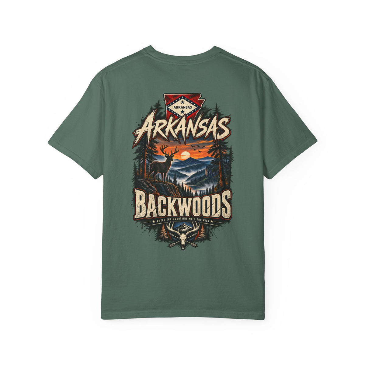 Arkansas Backwoods Unisex Comfort Color 1717 Streetwear Graphic Tee