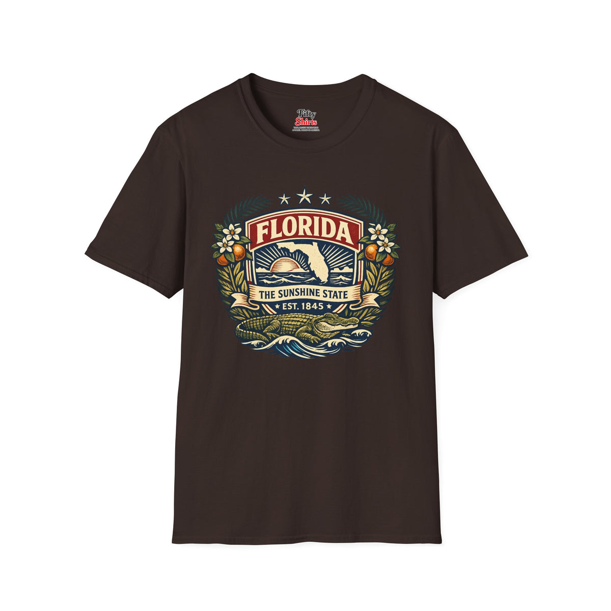 Florida Heritage Badge Unisex Softstyle T Shirt State Pride Graphic Tee Collections FS03