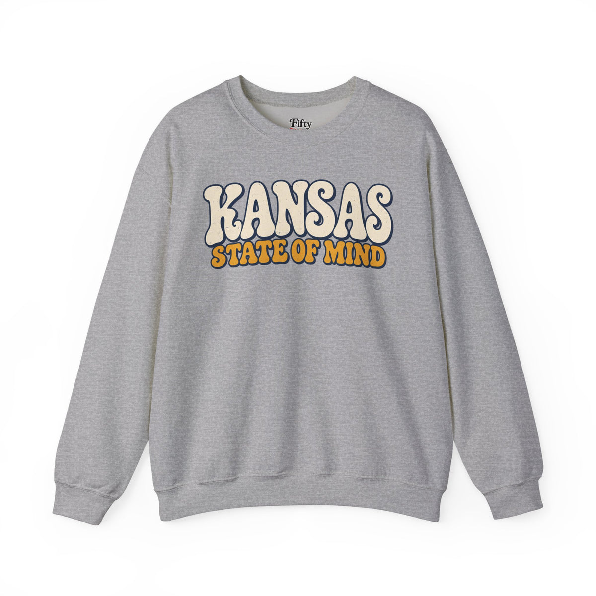Kansas State of Mind Unisex Crewneck Sweatshirt State Name Graphic