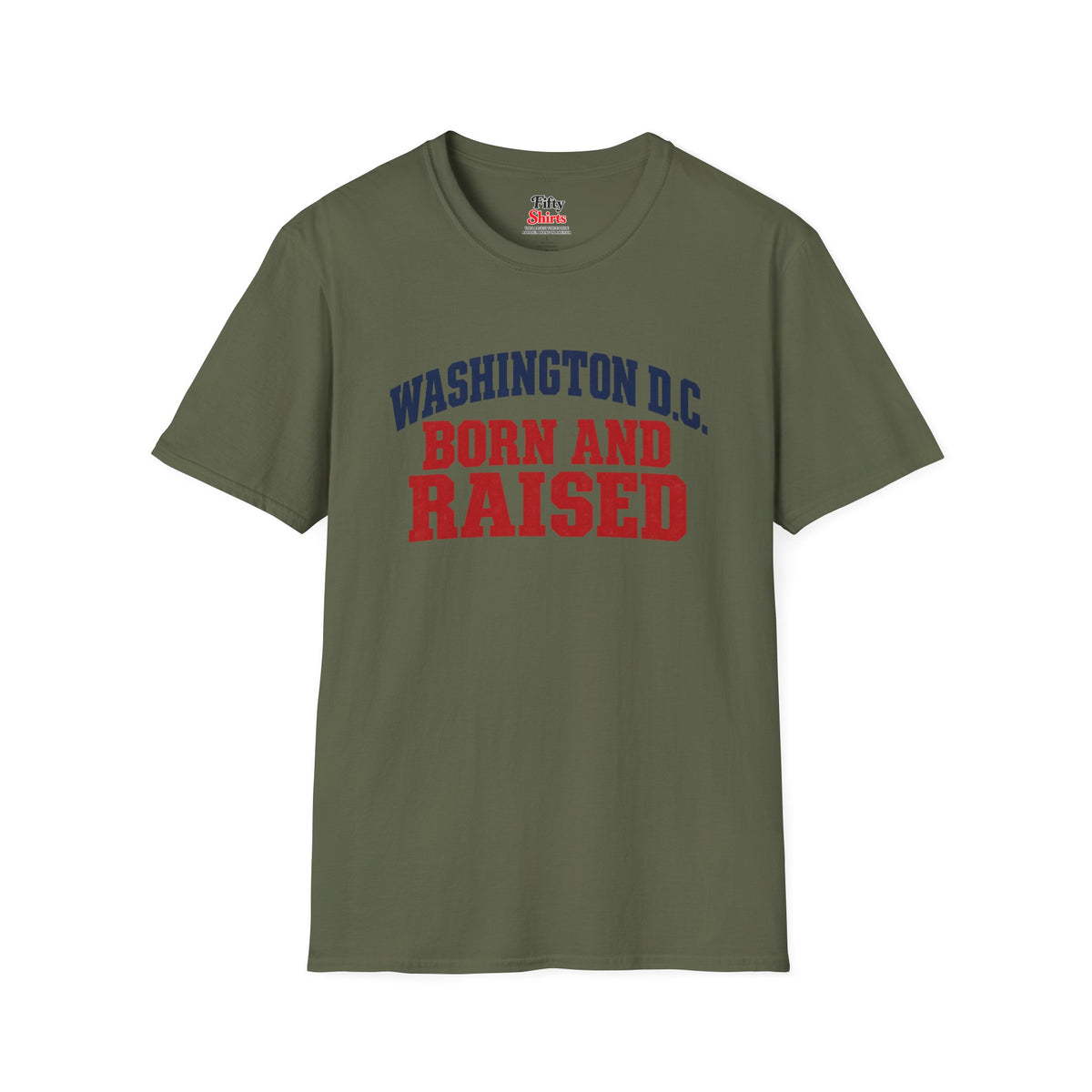 Washington D.C. Born and Raised Unisex Softstyle T Shirt State Name Graphic Tee