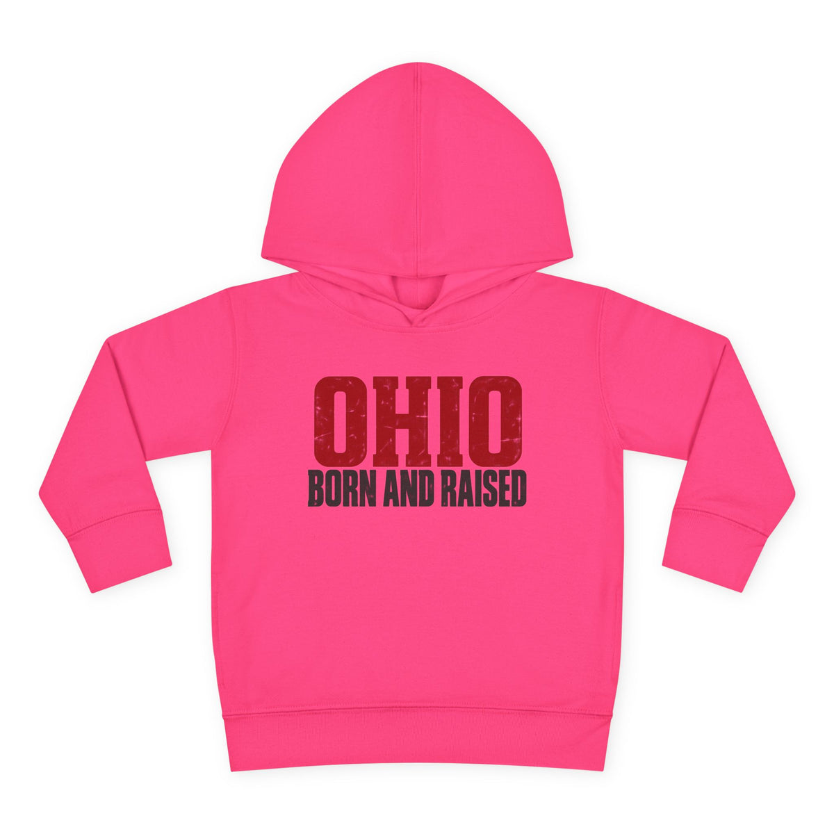 Ohio Born and Raised Minimal Heritage Unisex Toddler Pullover Fleece Hoodie
