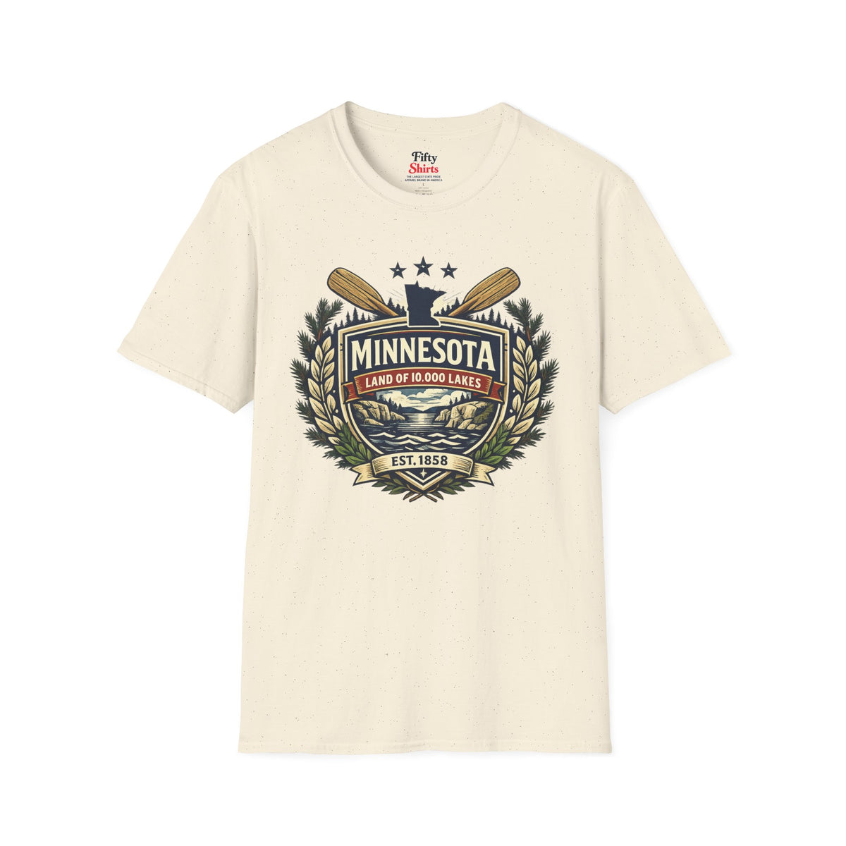 Minnesota Heritage Badge Unisex Softstyle T Shirt State Pride Graphic Tee Collections FS03