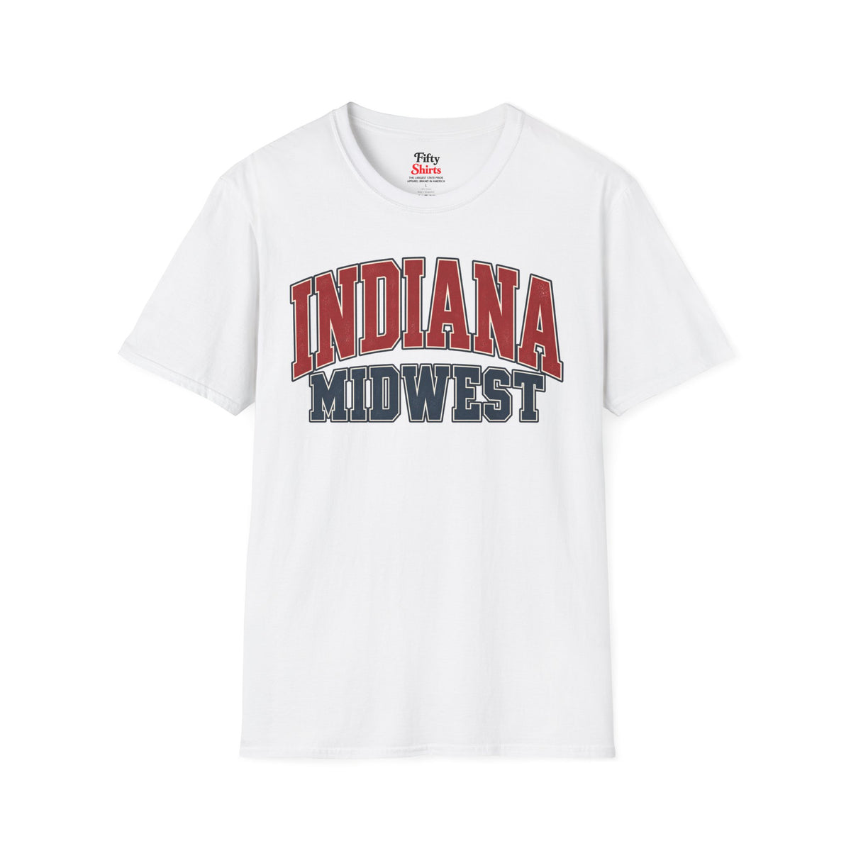 Indiana Midwest Unisex Softstyle T Shirt State Name Graphic Tee