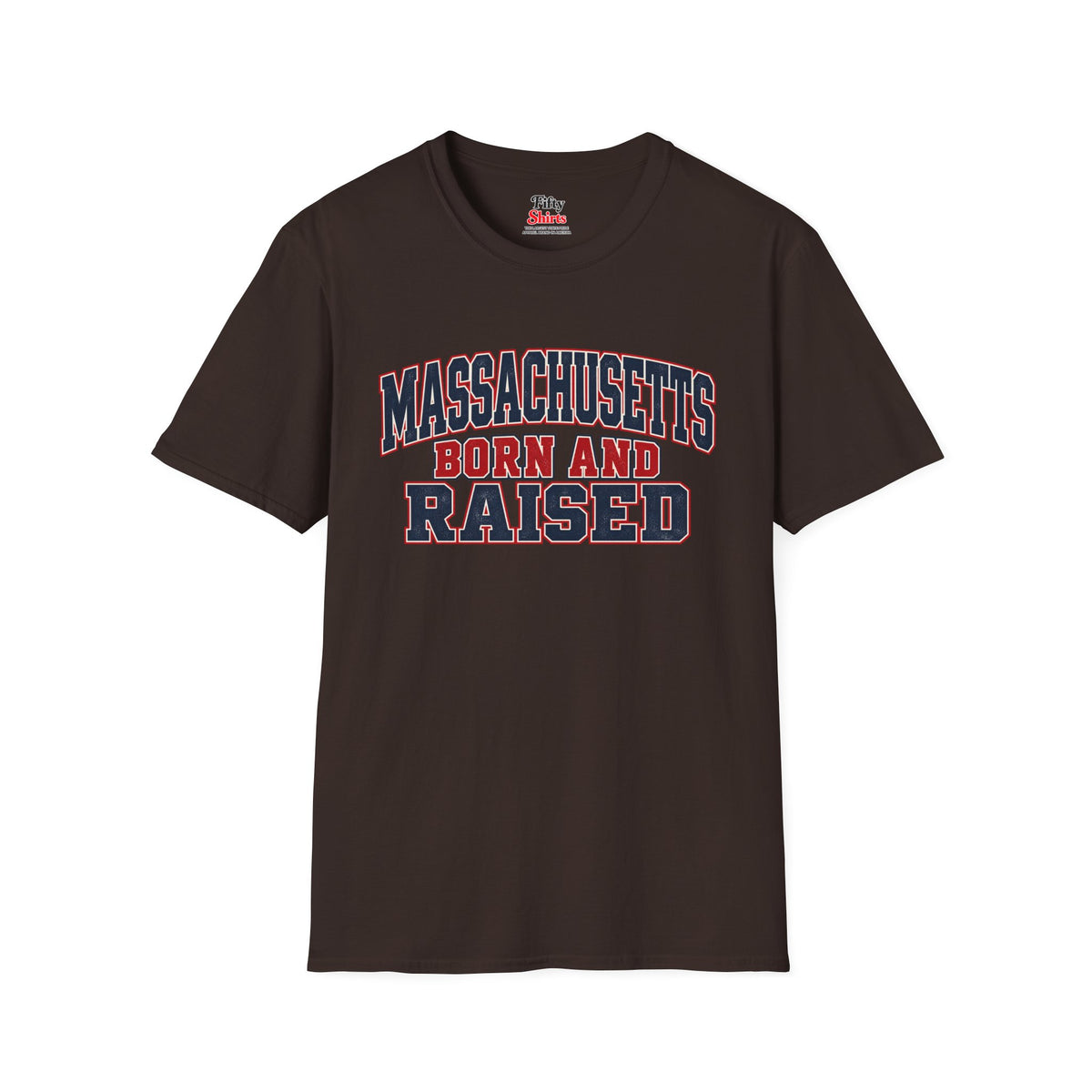 Massachusetts Born And Raised Unisex Softstyle T Shirt State Name Graphic Tee