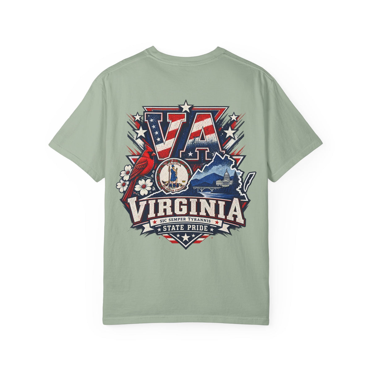 Virginia State Pride Unisex Comfort Color 1717 Streetwear Graphic Tee