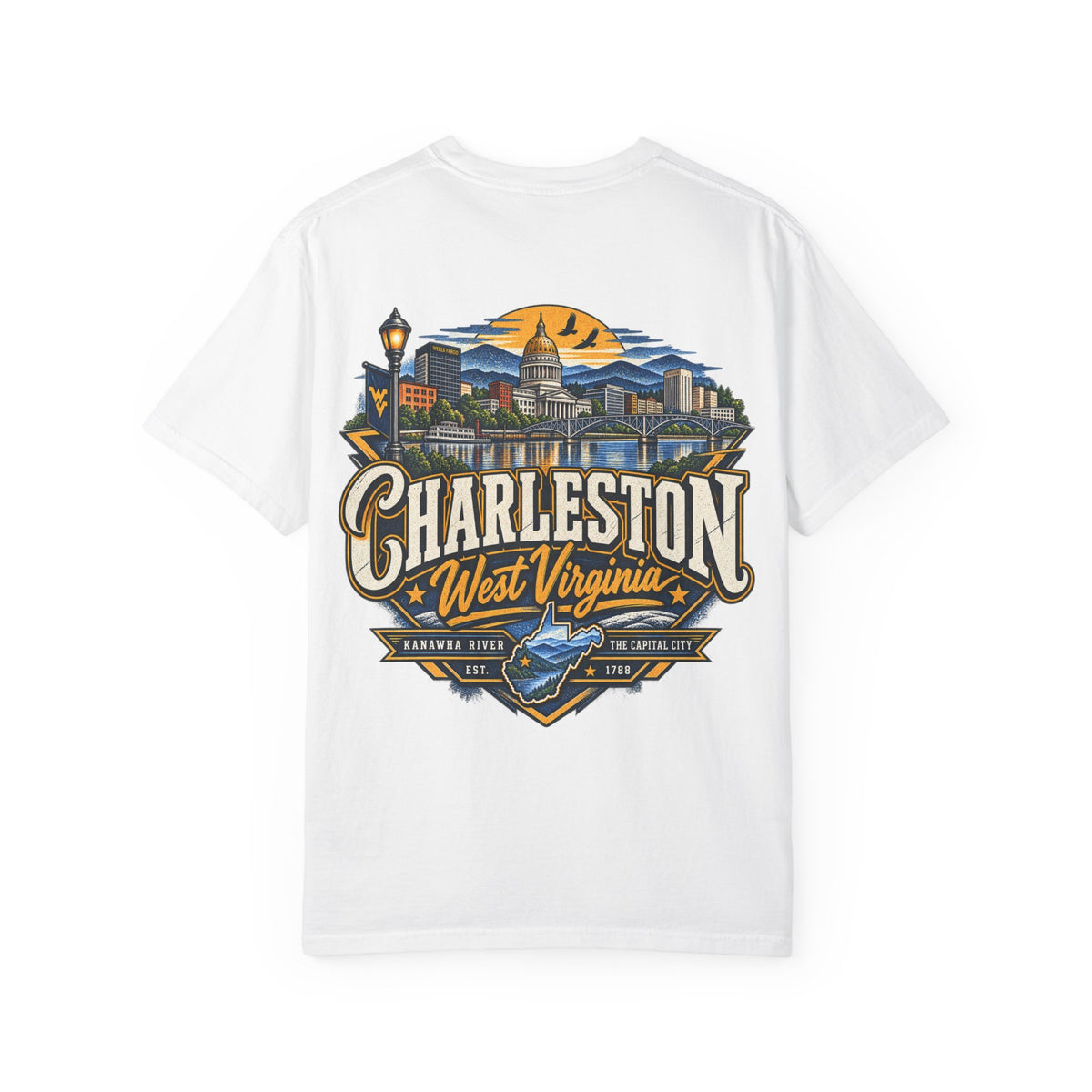 Charleston West Virginia Unisex Comfort Color 1717 Streetwear Graphic Tee