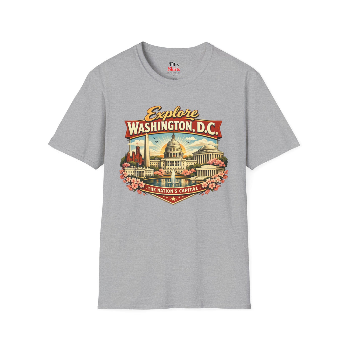 Explore Washington D.C. Unisex Softstyle T Shirt State Pride Graphic Tee Collections FS03