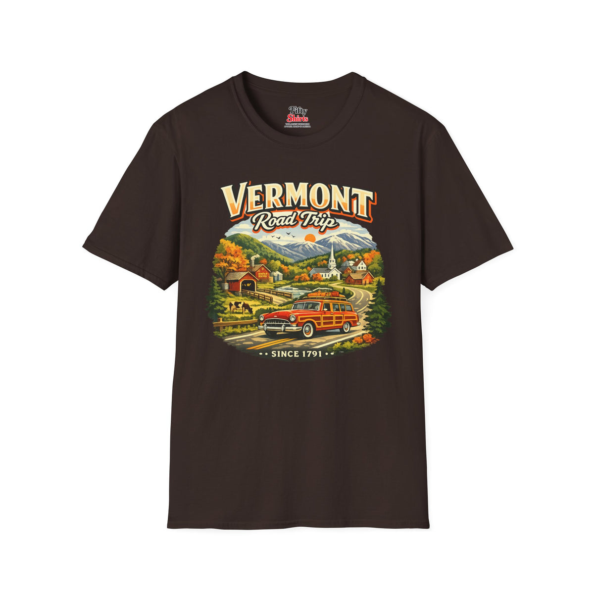 Vermont Road Trip Unisex Softstyle T Shirt State Pride Graphic Tee Collections FS03